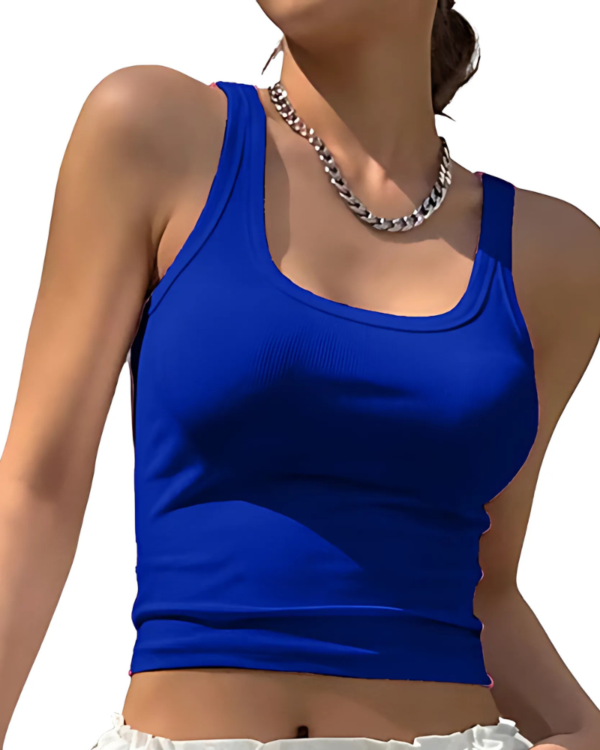 Accmetees Women's and Girls Solid Ribbed Square Neck Tank Top| Crop Tank Top - Image 20