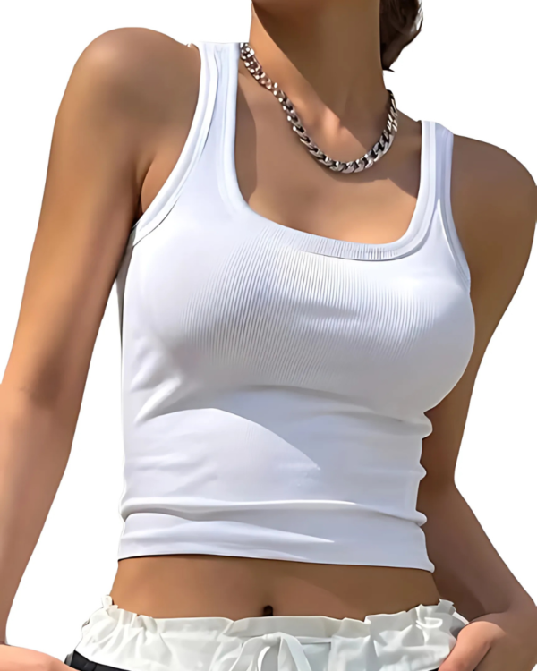 Accmetees Women's and Girls Solid Ribbed Square Neck Tank Top| Crop Tank Top - Image 22