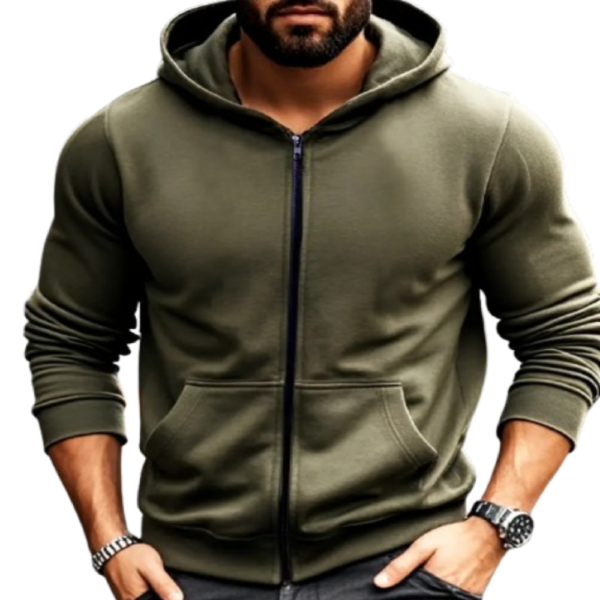 Accmetees Mens Hooded Sweatshirt with Zip, Full Sleeve, Zipper Hoodie with Kangaroo Pocket, - Image 10