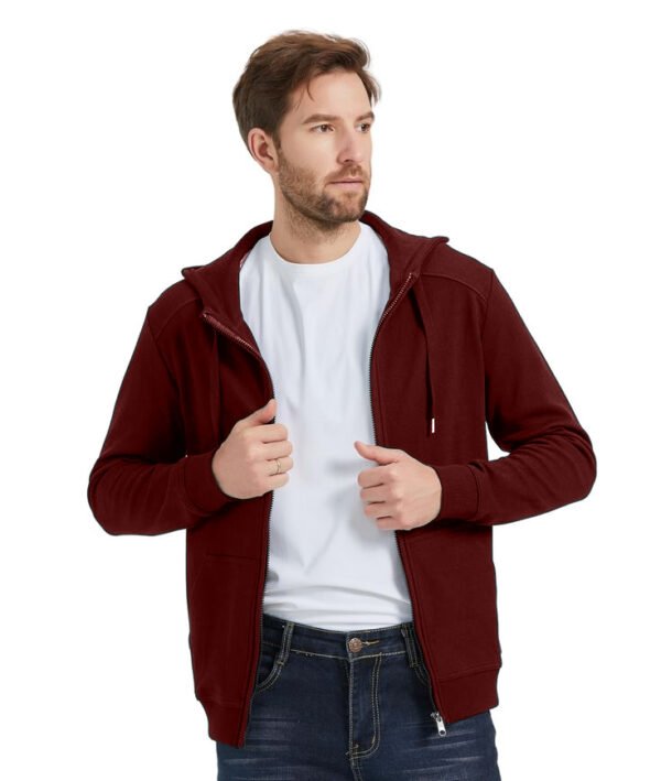 Accmetees Mens Hooded Sweatshirt with Zip, Full Sleeve, Zipper Hoodie with Kangaroo Pocket, - Image 7