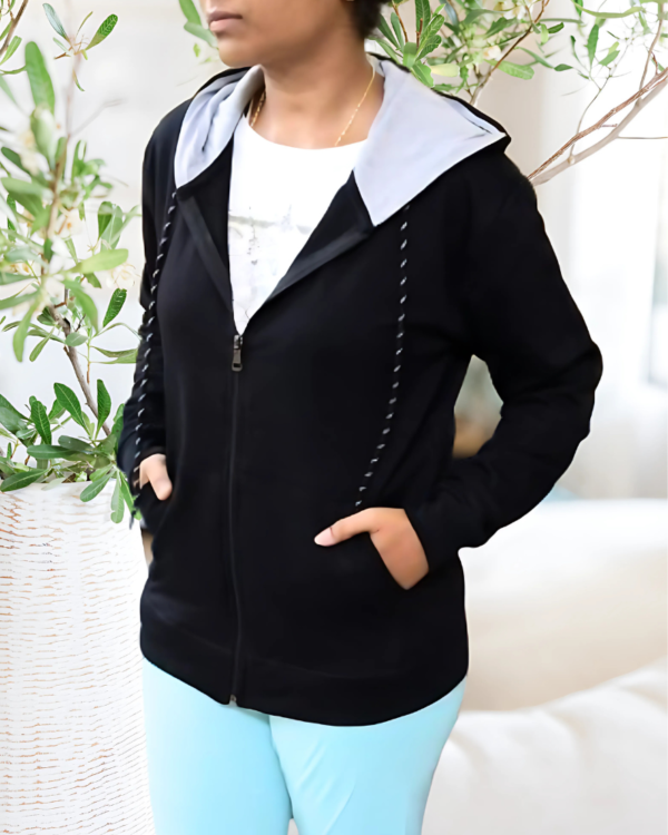 Accmetees Womens Hooded Sweatshirt with Zip, Full Sleeve, Zipper Hoodie with Kangaroo Pocket