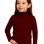 94% COTTON , 6% LYCRA ELASTAN , GIRLS HIGH / TURTLE NECK T SHIRT , FULL SLEEVE , BIO WASHED FOR SOFT FEELING , SWEATER FOR MILD WINTER