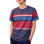 100% COTTON, YARN DYED STRIPED, ROUND NECK , HALF SLEEVE